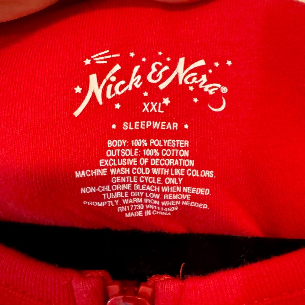 Nick & Nora | Sock Monkey One Piece Footie Pajamas, Red, Size XXL - EUC - Picture 5 of 5